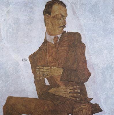 Egon Schiele Portrait of Arthur Roessler (mk12 France oil painting art